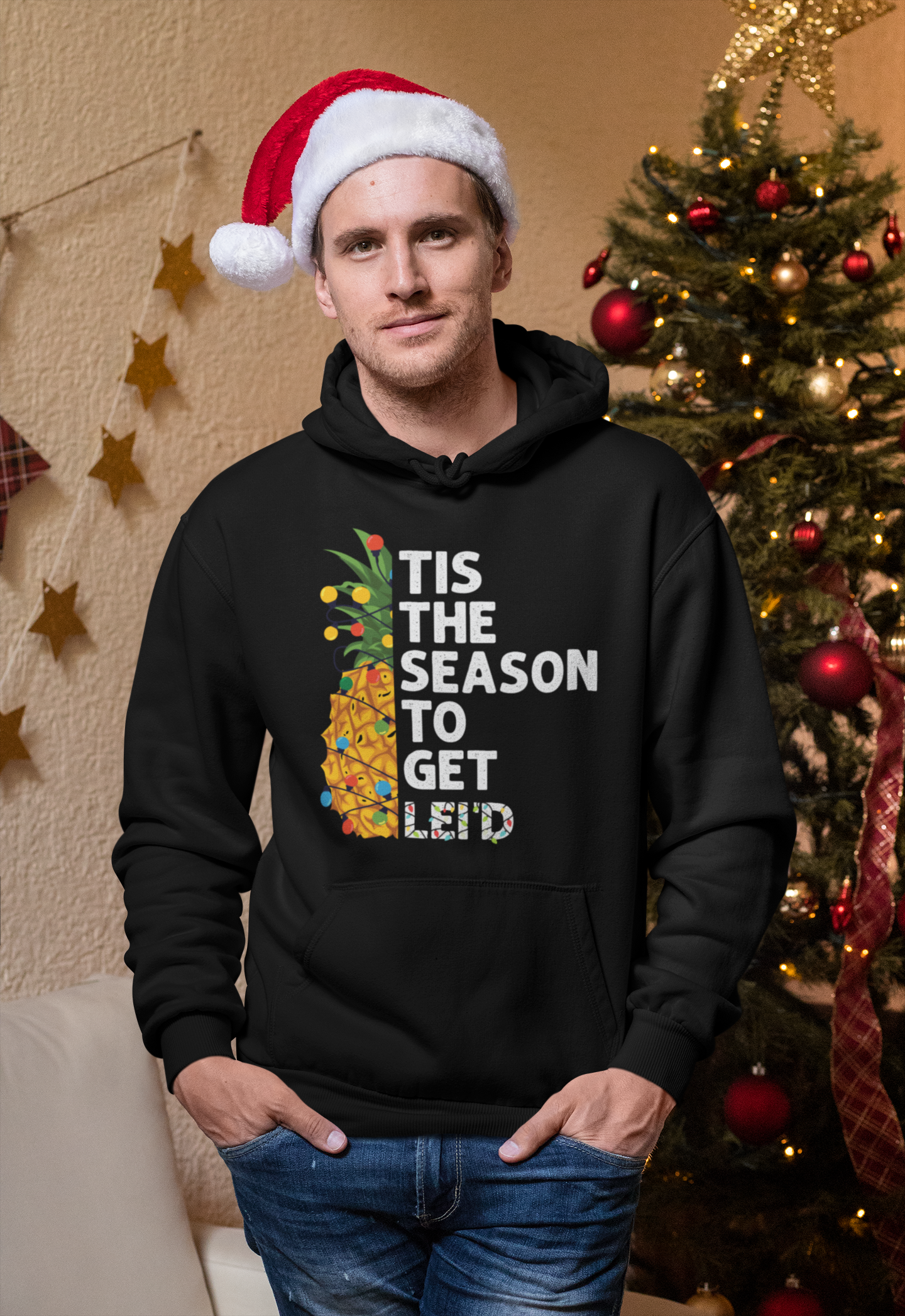 Tis The Season To Get Lei'D  l Christmas Pullover Hoodie