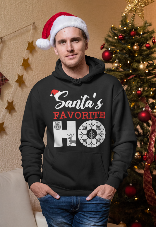 Santa's Favorite HO l Christmas  Pullover Hoodie