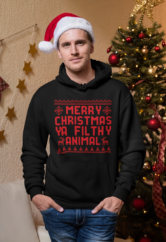 Merry Christmas Ya Filthy Animal l Christmas Pullover Hoodie