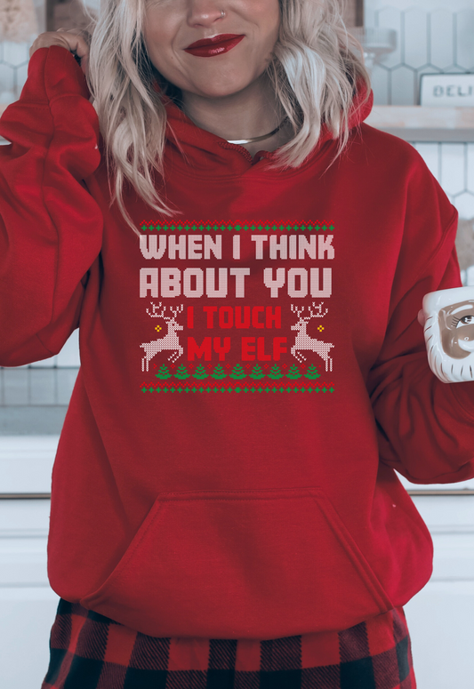 I Touch My Elf l Christmas  Pullover Hoodie