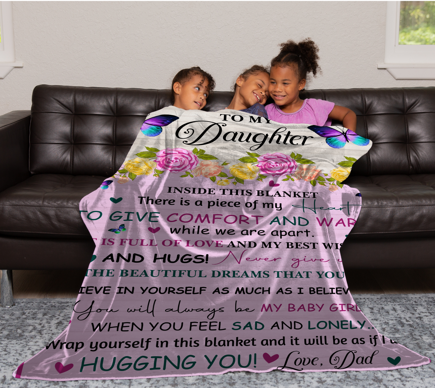 To My Daughter l Comfort & Warmth, Love Dad Blanket