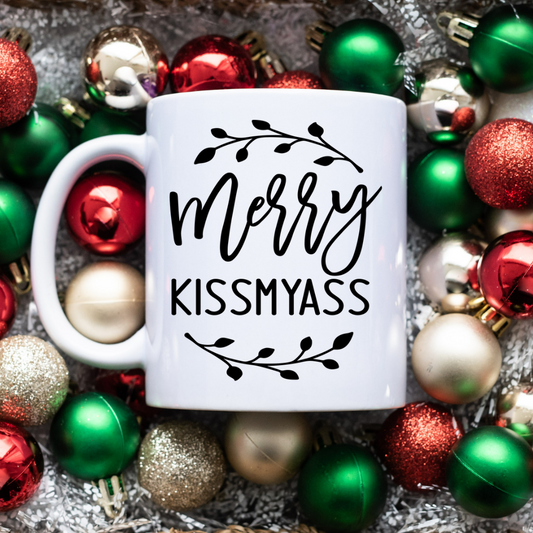 Merry Kissmyass l 11 oz. White Mug