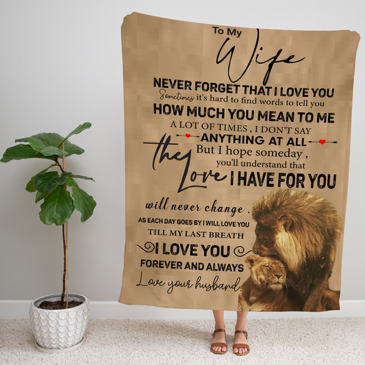 To My Wife l Never Forget That I Love You Blanket