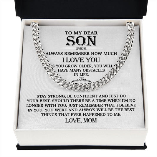 To My Dear Son l As You Grow Older l Cuban Link Chain