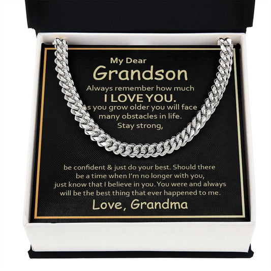 To My Grandson l Always Remember l Cuban Link Chain - TheGivingKindCo