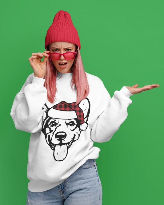 A Very Corgi Christmas l Crewneck Pullover Sweatshirt