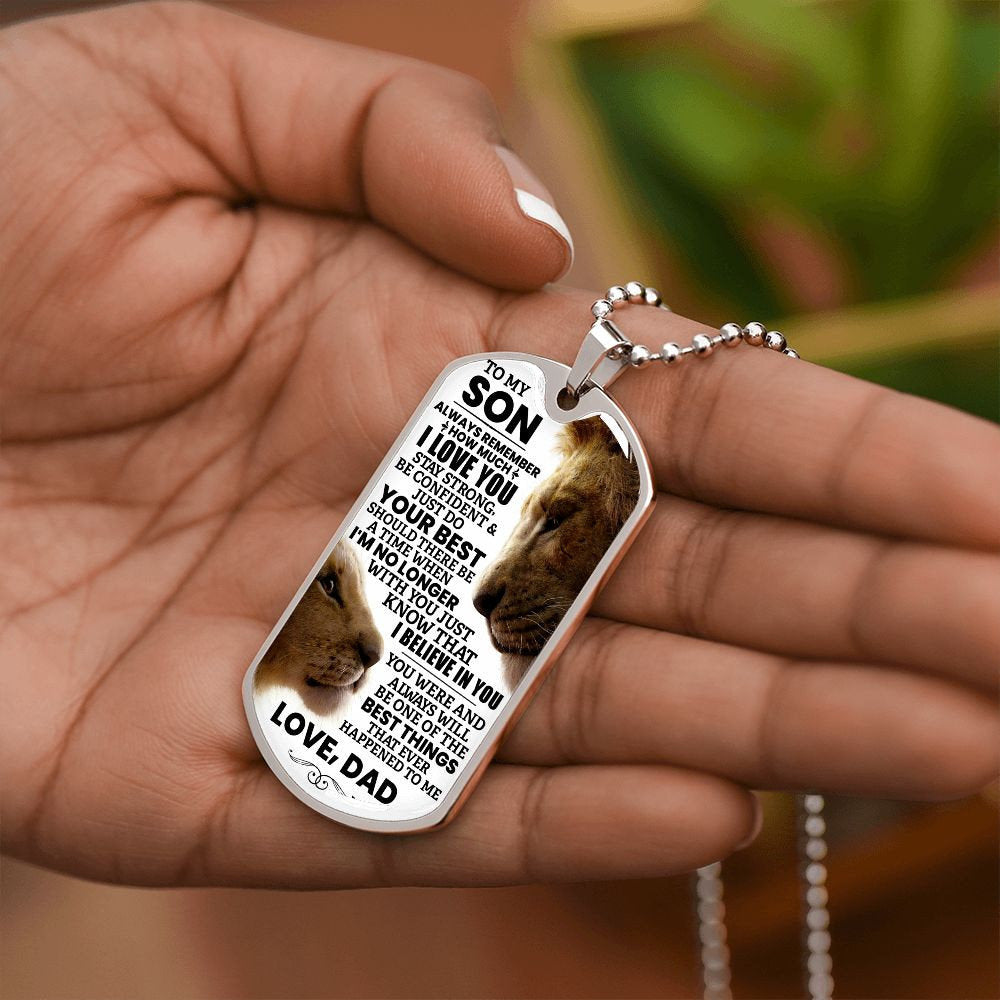 To My Son Dog Tag Necklace from Dad, Young Boy Dog Tag, Father to Son Gift, Teen Necklace, Daddy Son Keepsake, Personalized Dog Tag For Son