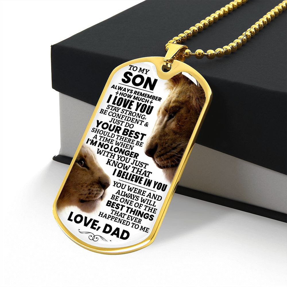 To My Son Dog Tag Necklace from Dad, Young Boy Dog Tag, Father to Son Gift, Teen Necklace, Daddy Son Keepsake, Personalized Dog Tag For Son