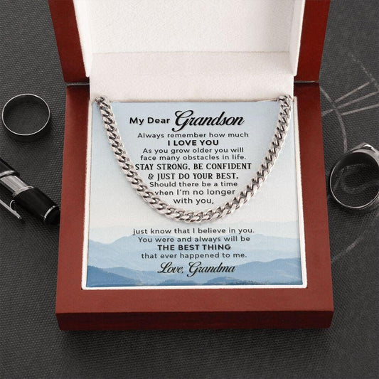 To My Grandson Necklace From Grandma, Encouragement Gift For Grandson, Grandson Keepsake Gift, Grandson Birthday From Grandparents