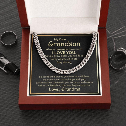 To My Grandson Necklace From Grandma, Encouragement Gift For Grandson, Grandson Keepsake Gift, Grandson Birthday From Grandparents