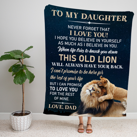 To My Daughter l This Old Lion, Love Dad l Blanket